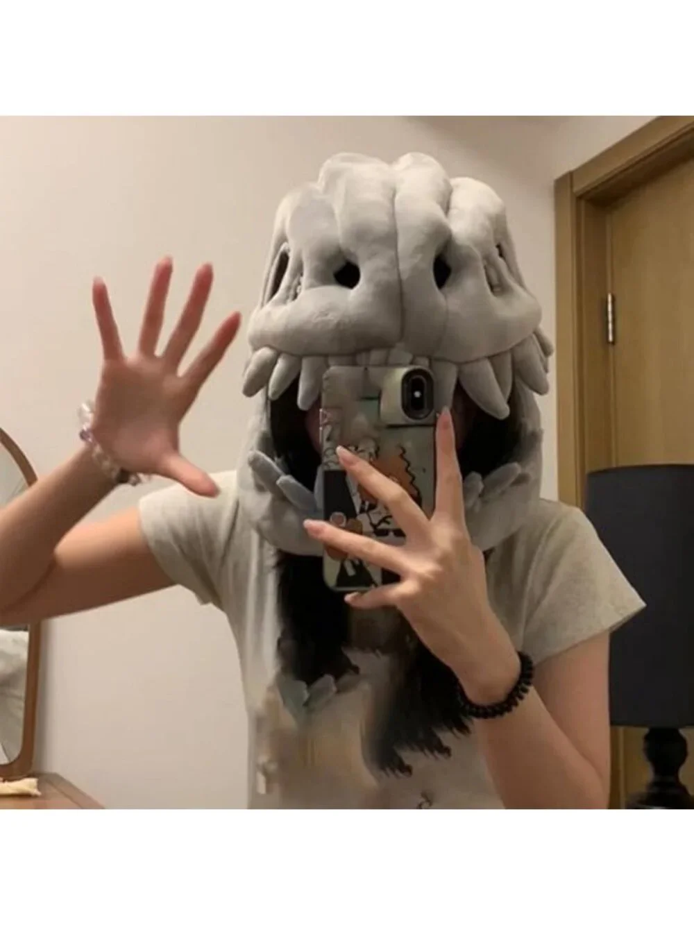 Realistic 3D Dinosaur Skeleton Costume for Halloween, Themed Skull Cosplay